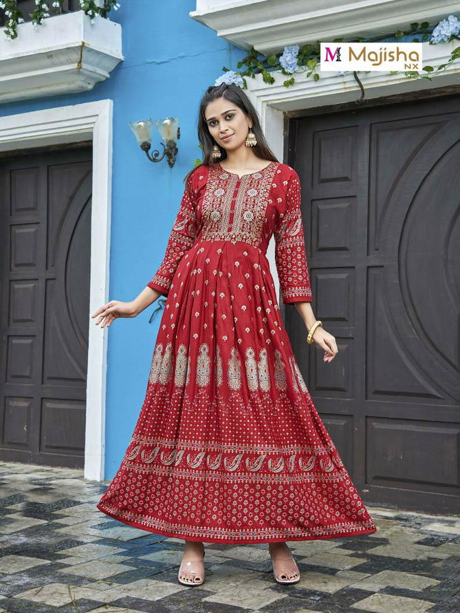 Majisha Nx Angoori 2 New Fancy Designer Festive Wear Long Anarkali Kurti Collection